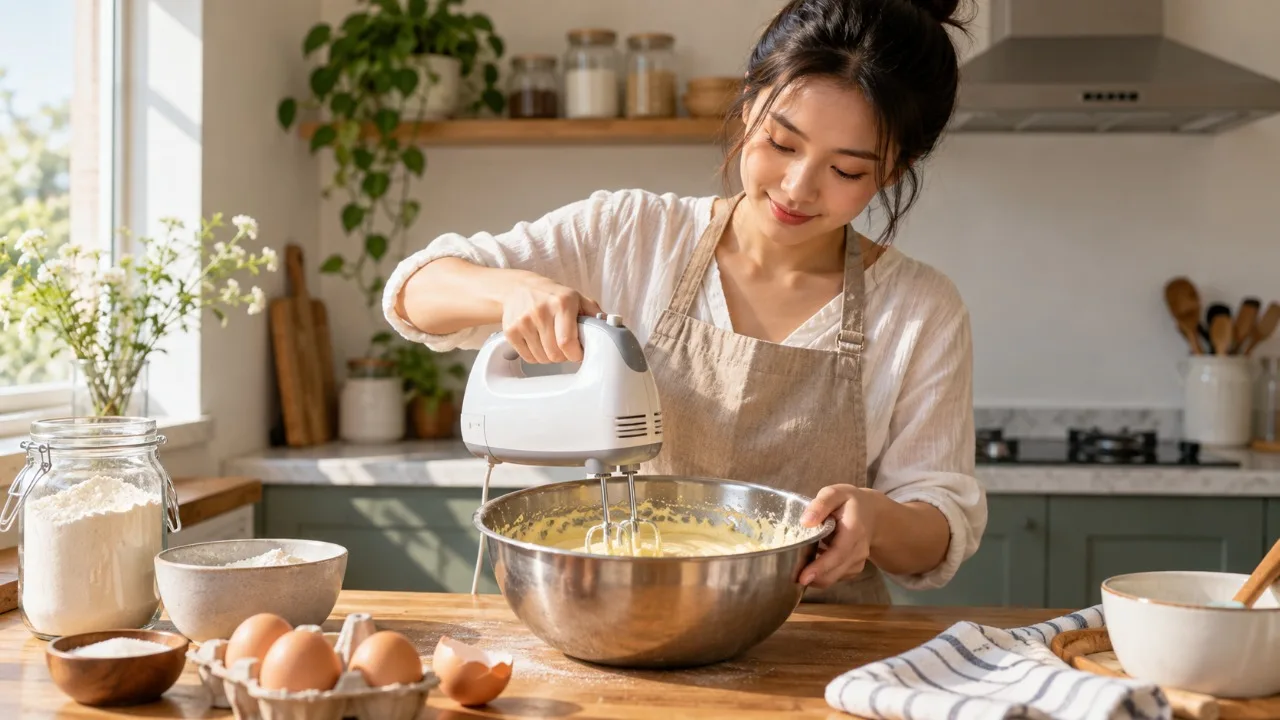 Máy đánh trứng cầm tay hay để bàn hợp với người mới làm bánh?