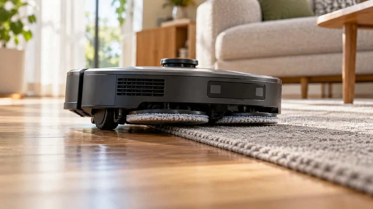 Robot hút bụi tự nâng giẻ lau khi gặp thảm: Cơ chế hoạt động thế nào?