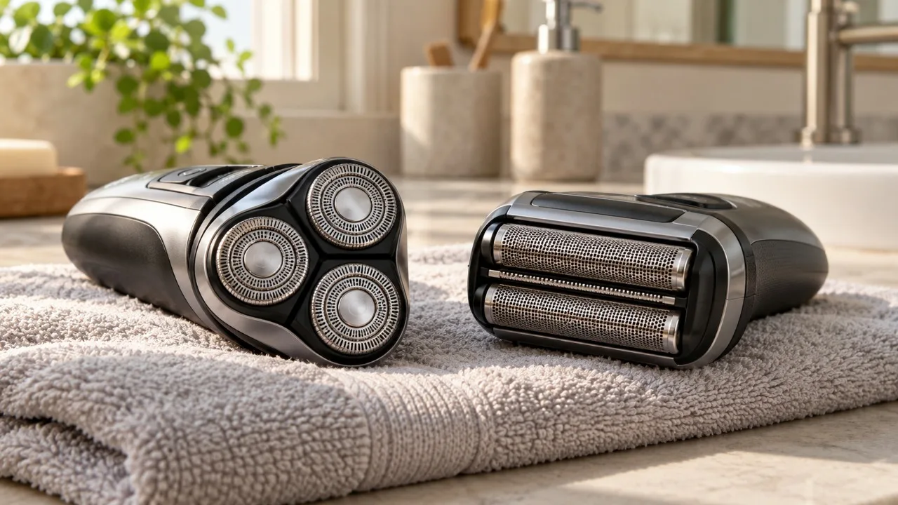 Máy cạo râu đầu xoay tròn (rotary): Cơ chế khác gì lưỡi cắt phẳng (foil) thông thường?