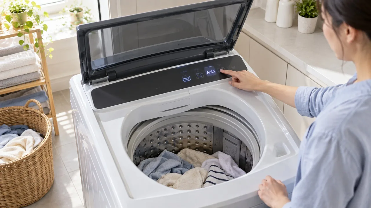 Chế độ cân chỉnh mực nước thông minh trên máy giặt cửa trên: Tiết kiệm nước thế nào?
