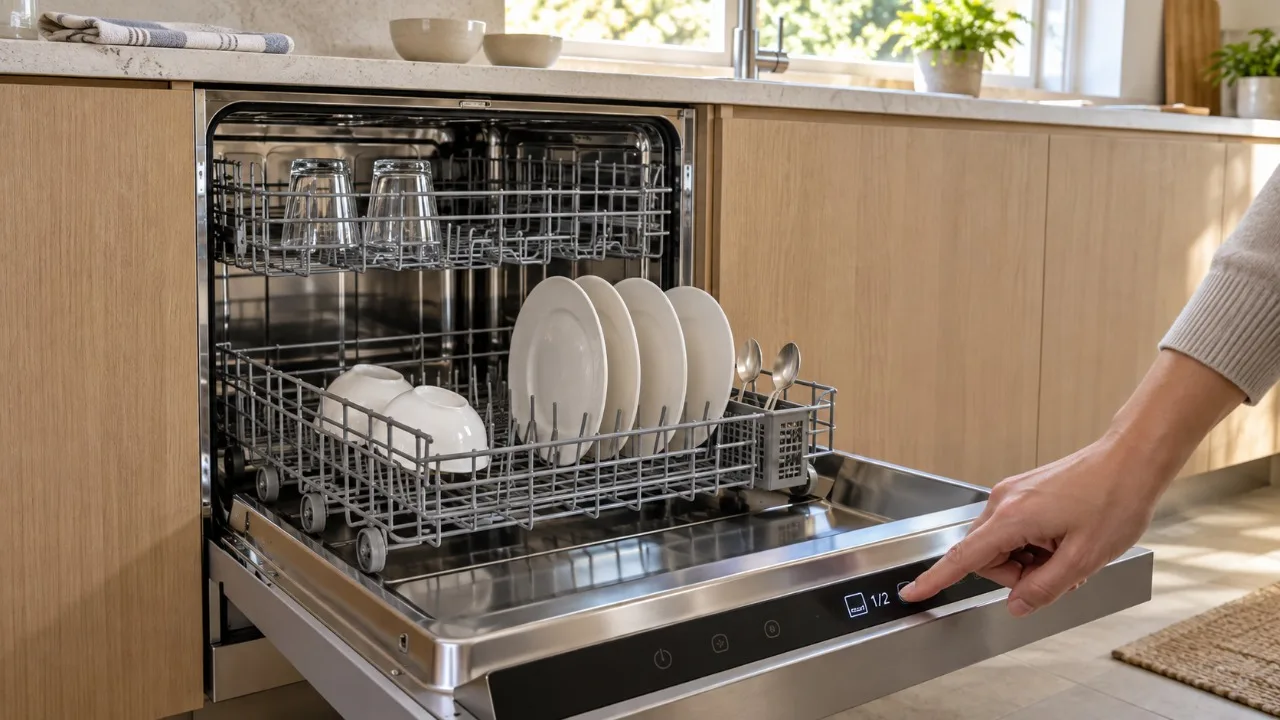 Chế độ rửa bán tải trên máy rửa chén: Tiết kiệm nước thế nào khi ít chén đĩa?