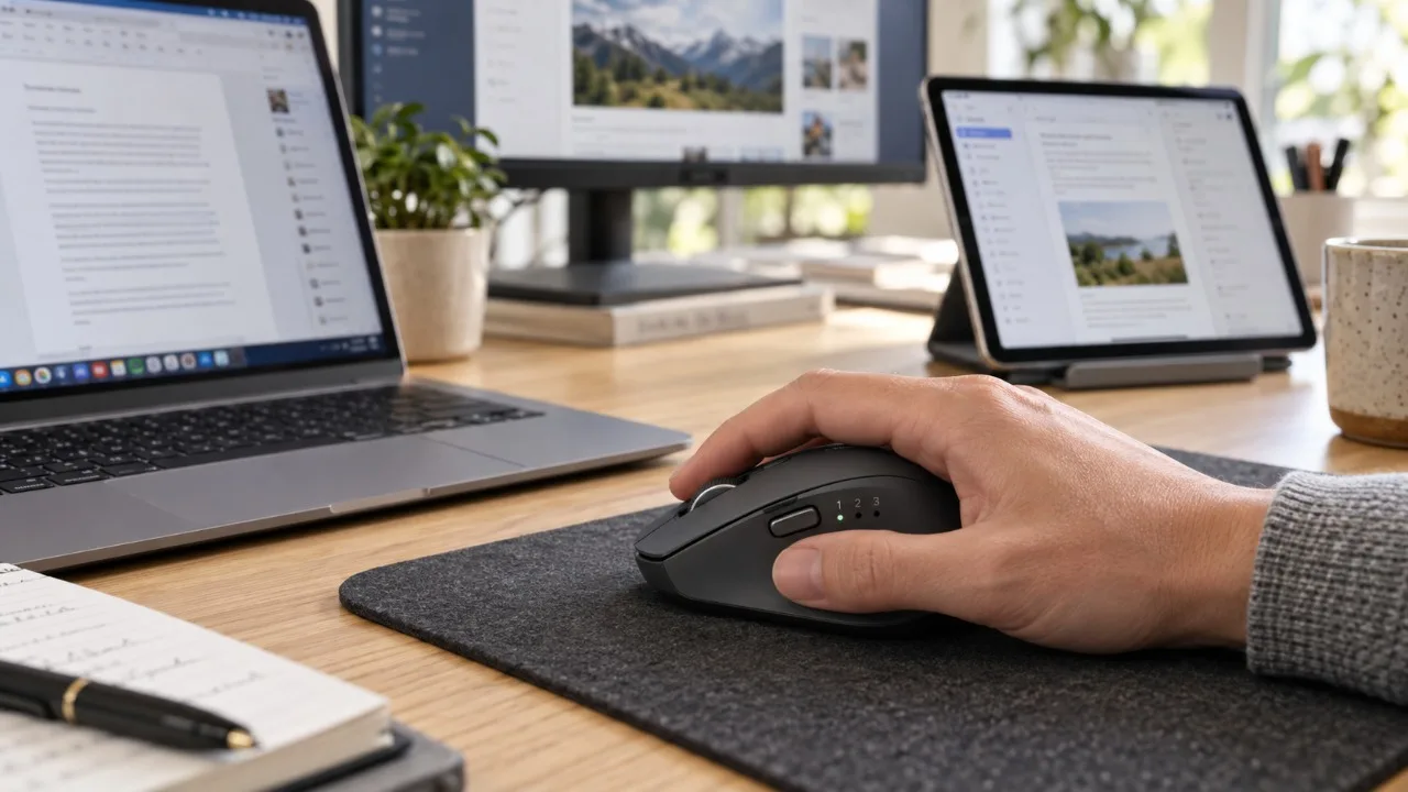 Chuột không dây kết nối được 3 thiết bị: Chuyển đổi giữa laptop và máy tính bảng thế nào?