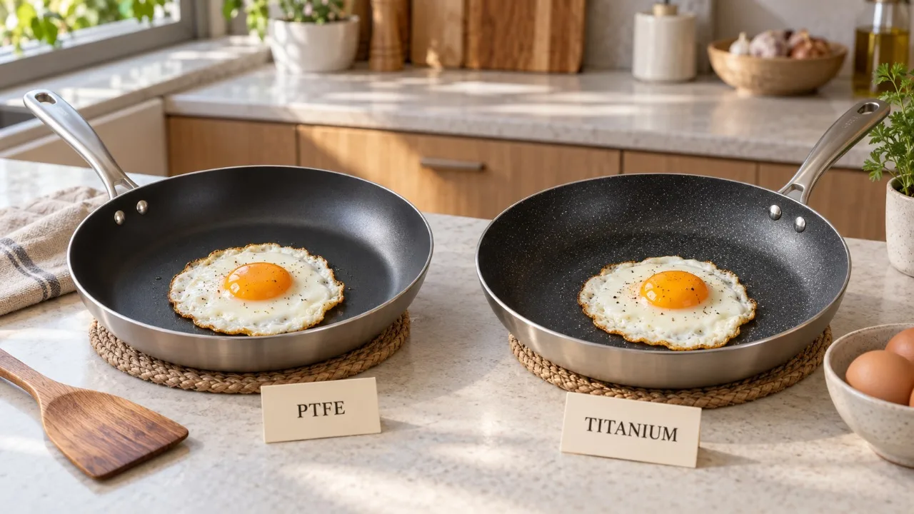 Lớp chống dính PTFE trên chảo: Khác gì phủ Titanium?