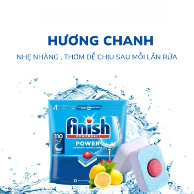 Viên rửa chén Finish Essential 100 viên hương chanh
