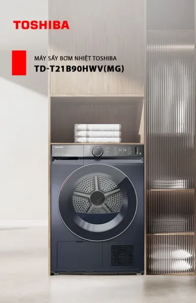 Máy sấy bơm nhiệt Toshiba 8 kg TD-T21B90HWV(MG)