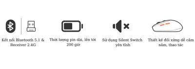 Chuột không dây HyperWork Silentium Mini HPW-MS01M-BLK Đen