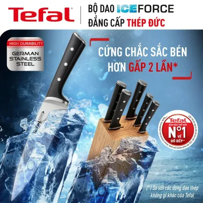 Bộ dao thép Đức 3 món liền khối Ice Force Tefal K2323S74, 20cm/11cm/9cm