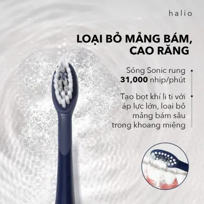 Bàn chải điện Halio Sonic Whitening Toothbrush PRO Xanh