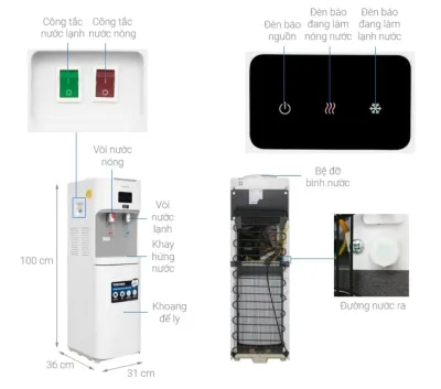 Cây nước nóng lạnh Toshiba RWF-W1664TV(K1)