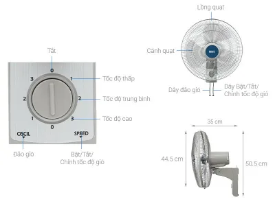 Quạt treo tường AC AWF03A163 55W