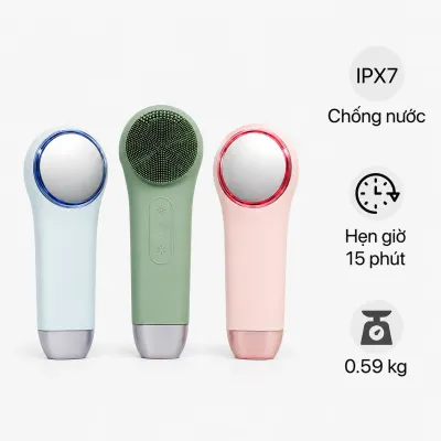 Máy rửa mặt massage tích hợp liệu pháp ánh sáng và nhiệt Halio 5 in 1 - Peach Fuzz