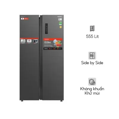 Tủ lạnh Toshiba Inverter 555 lít Side By Side GR-RS696WI-PMV(60)-AG