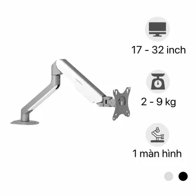 Giá đỡ màn hình Hyperwork T6 Pro HPW-T6P.V2-SLV Trắng xám