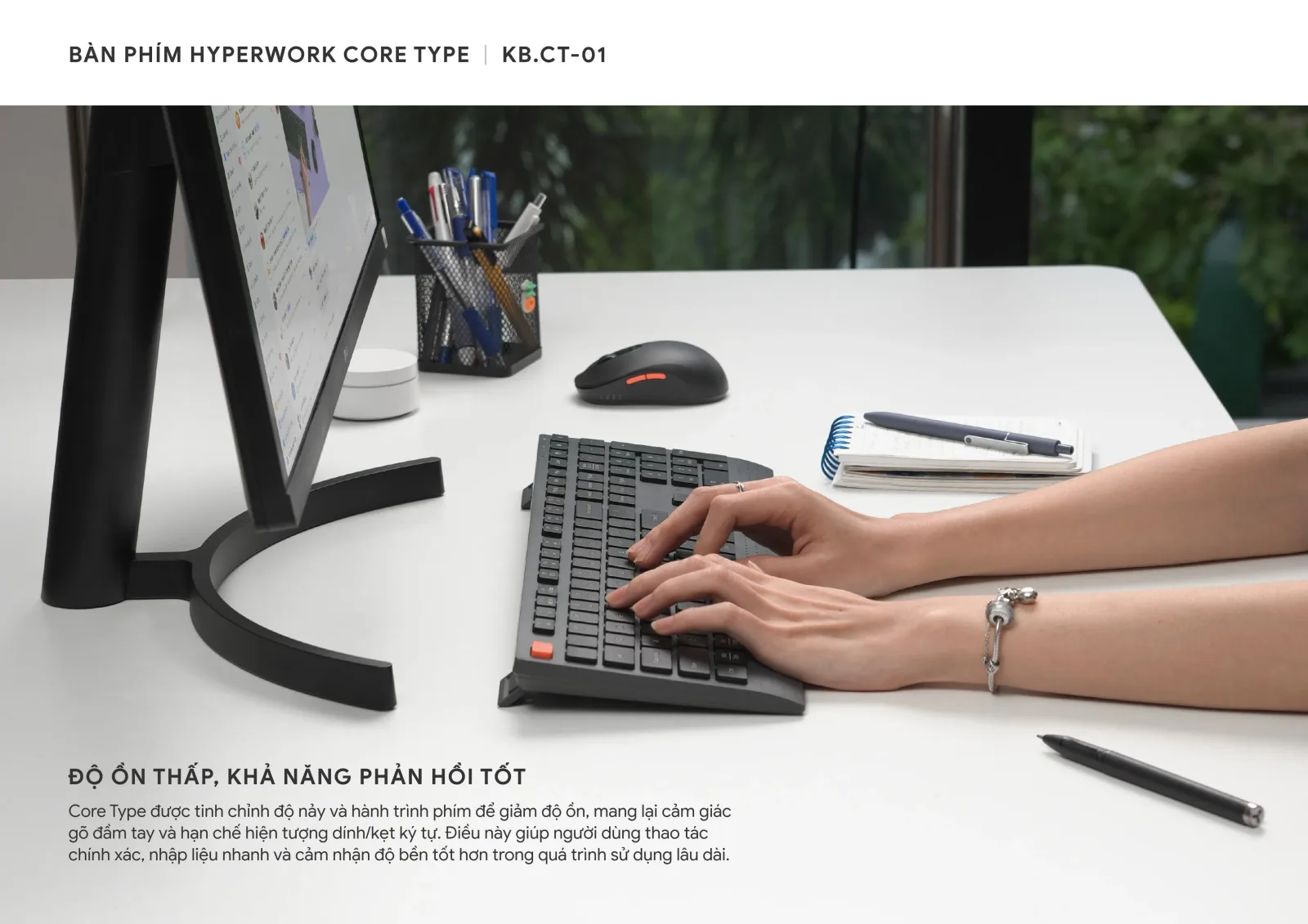Bàn phím không dây HyperWork Core Type HPW-KB.CT 01-BLK - ảnh 7