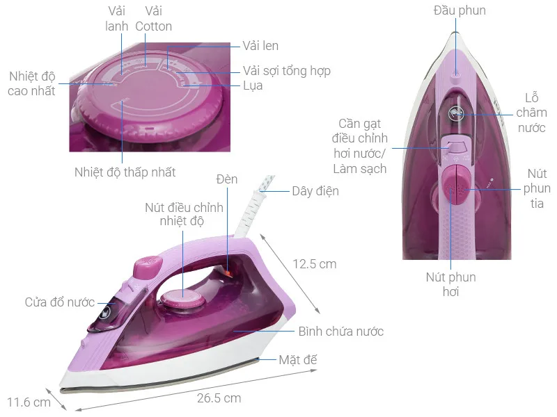 Bàn ủi hơi nước Tefal FV1955E0 - ảnh 5