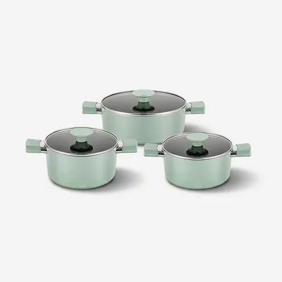 Bộ 3 nồi chảo cán rời Tefal Ingenio Serenity L8284S04 - xanh lá