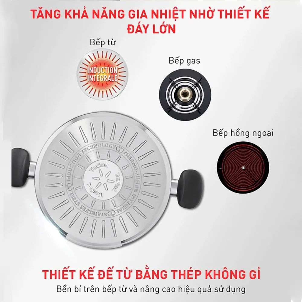 Bộ nồi inox Tefal Primary 16/18/20cm (E308S674) - ảnh 5