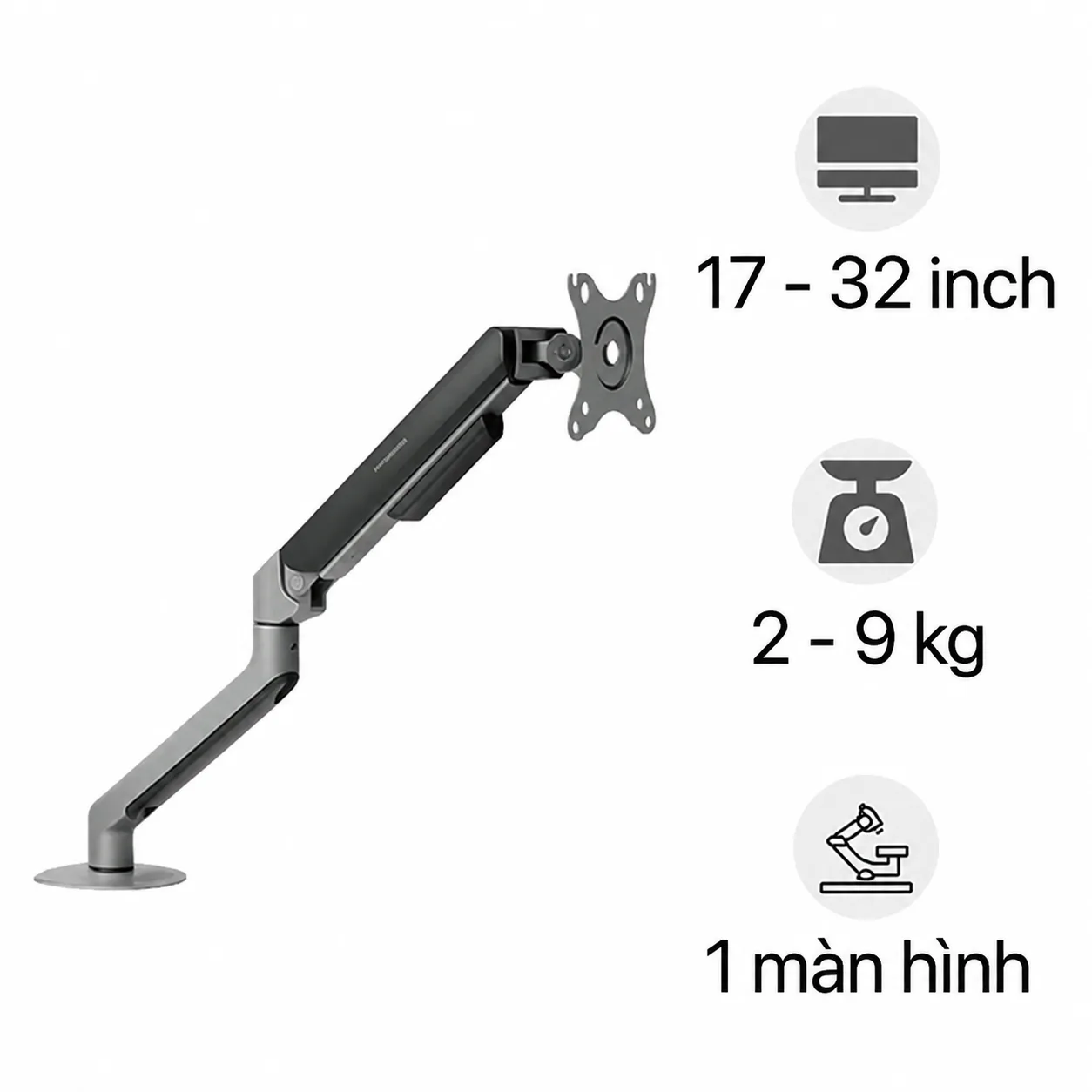 Giá đỡ màn hình Hyperwork T6 Pro HPW-T6P.V2-GRY Đen xám - ảnh 2