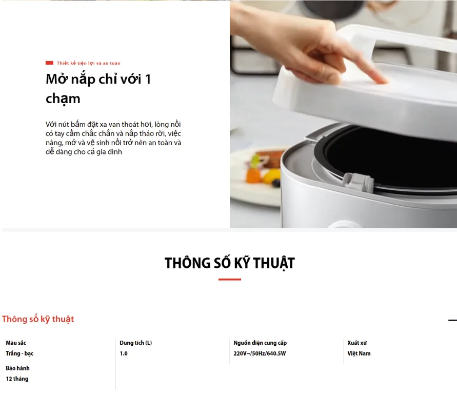 Nồi cơm điện Toshiba RC-18JRUVN(W) - ảnh 7