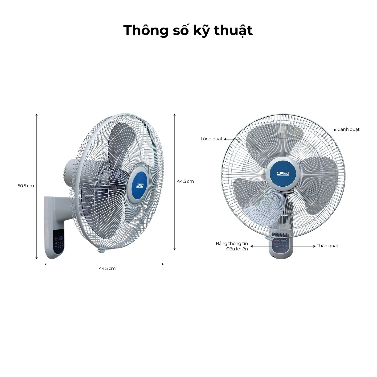 Quạt treo tường AC AWF03A163 55W - ảnh 4