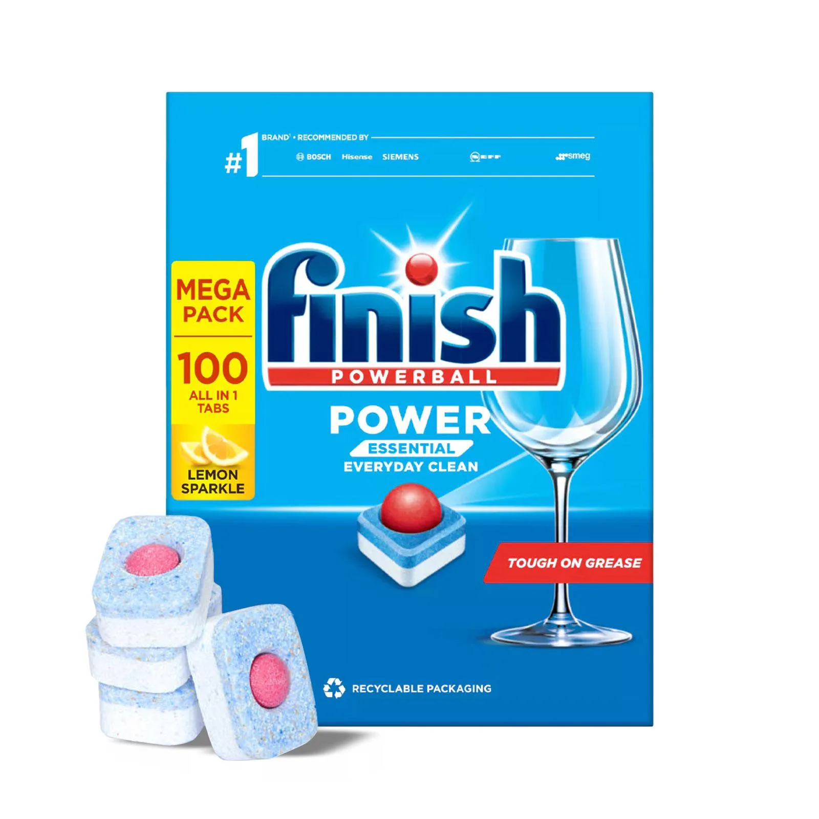 Viên rửa chén Finish Essential 100 viên hương chanh - ảnh 1